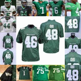 Wsk North Texas UNT Mean Green Football Jersey NCAA College Joe Greene Austin Aune Ayo Adeyi KD Davis Jake Roberts Oscar Adaway III Isaiah Johnson Burns Whitlock