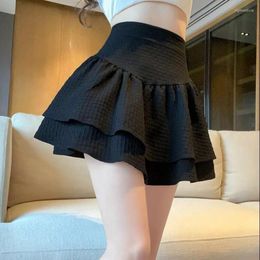 Skirts Womens Skirt Pleat Sexy Mini Short Flare High Waist Pleated Ruffle For Women Korean Style Modest Luxury Y2k V Clothing