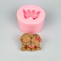 Stampi da forno PRZY Coppia orso Mousse Stampi per dolci Stampo in silicone 3D Simpatico cartone animato Peluche con amore Sapone Stampo per fondente