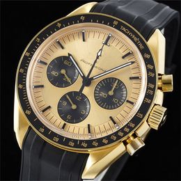 Montre De Luxe luxury watch 42mm 3861 chronograph mechanical movement Ceramic ring steel designer watchs mens watches Wristwatches waterproof