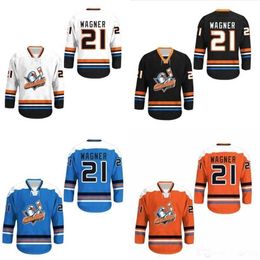 C2604 A3740 21 Wagner San Diego Gulls Hockey Jersey Any Player or Number New Stitch Sewn Movie Hockey Jerseys All Stitched White Red Blue