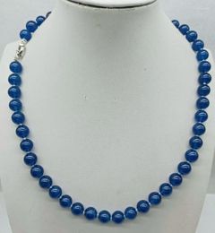 Chains Delicate 10mm Dark Blue Apatite Round Beads Necklace 18 Inch Fashion Jewelry Gift 2023