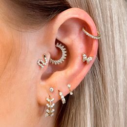 Tragus Piercing Earring For Women Butterfly Snake Daith Piercing Tragus Helix Ear Ring Cartilage Stainless Steel Earrings 1PC