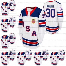 C2604 A3740 Custom USA 2021 IIHF WJC Gold Winner jersey Spencer Knight Trevor Zegras Alex Turcotte Hunter Skinner Matthew Beniers Boldy Cole Caufield