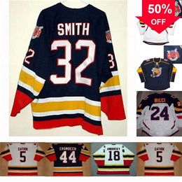 Mag Mit Barrie Colts 18 Rick Hwodeky 5 Cation 24 Fab Ricci 32 Smith 44 Crombeen Mens Womens Youth cusotm any name any number Hockey Jerseys