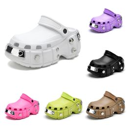 Designer Women Luxury Sandals Mens Womens Slide Triple White Black Rose Pink Purple Brown Iron button Buckle Strap Men Platform Sandal Slider Casual Shoes 35-44