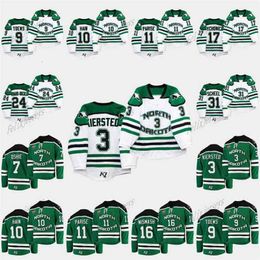 C2604 Thr Matt Kiersted North Dakota Fighting Hawks College Grant Mismash Jonny Tychonick Jacob Bernard-Docker Jonathan Toews Hockey Jersey