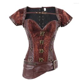 Bustiers & Corsets Steampunk Corset Top Vintage Dress Gothic Bustier Body Shapewear Women Waist Trainer Halloween Costume Steel Boned