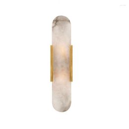 Wall Lamp Modern Light Minimalist Luxury Marble Sconce Nordic Living Room Villa TV Background Bedroom Bedside Mirror Decor Lamps