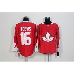 C2604 Mit 2016 World Cup of hockey Jerseys Men's 16 Jonathan Toews 19 Joe Thornton 28 Claude Giroux 31 Carey Price 37 Patrice Berg eron Jersey S-3XL