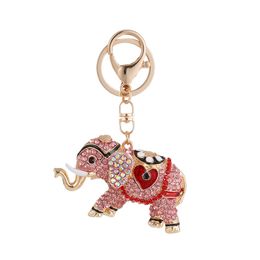 Creative Diamond-encrusting Love Elephant Keyring High-grade Rhinestone Car Pendant Travel Souvenir 1224433