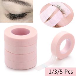 Tools 3/5 Rolls Pink Eyelash Extension Tape Professional Antiallergy Breathable Micropore Fabric Easy Tear False Lashes Grafting Tool