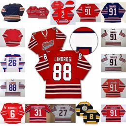 C2604 Thr Oshawa Generals Jersey 88 Eric Lindros 27 Kewin 26 Shane Doyle 31 Dirienzo 91 John Tavares 2 Bobby Orr 6 Jimmy McDowell Hockey Jersey