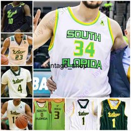 Vin South Florida USF Basketball Jersey NCAA College Atkins Corey Walker Jr. Russel Tchewa Jamir Chaplin Caleb Murphy Sam Hines Jr. Javon Greene Jake Boggs Youth Women