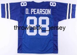 thr Retro custom Football Jerseys Sewn Stitched #88 Drew Pearson Blue MITCHELL & NESS Men's Rugby Jersey