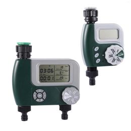 Watering Equipments Garden Irrigation Programmable Sprinkler Timer Hose Faucet With 2 Outlets LCD Display