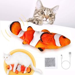 Toys Cat Toys Electric Moving Realistic Wiggle Fish Caip Toys Plush Interactive Cat Toys Fish Kicker Toy for Cats Kitten Chew Toy