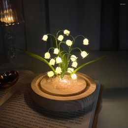 Decorative Flowers C2 LED Lily Of The Valley Handmade Glow Night Light DIY Material For Home Bedside Desktop Decor Valentine Birthday Gift