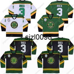 Sj98 Mens #3 Ross Rhea Hockey Jersey St. John's Shamrock's 100% Stitched Ice Hockey Jerseys S-XXXL