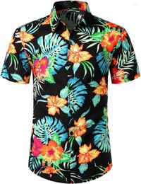 Men's Casual Shirts Floral Flower 3d Print Hawaiian Men Women Fashion Blouses Beach Camisas Men's Lapel Shirt Cuba Boy