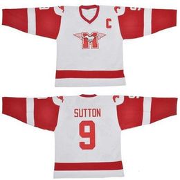 C2604 Mit SUTTON YOUNGBLOOD Movie Hamilton MUSTANGS Ice Hockey Jersey Blank 9 SUTTON 10 YOUNGBLOOD Jerseys Custom Any Name Number Whitevintage