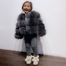 Fur Yoloagain 112 Years Girls Cute Winter Warm Fox Fur Jacket Children Kids Customised Outerwear