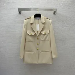 Women's Suits & Blazers luxury Ladies look chic sleek blazer gold-tone embossed Office Jacket Women Blazer C1006