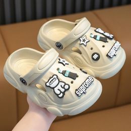 Slipper Children's Clogs For 3-10 Year Kids Sandals Cool Mules Outer Wear Summer Hole Shoes For Boys And Girls Slippers 230603