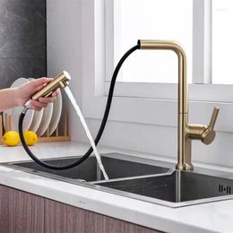 Kitchen Faucets Good Quality Brass Sink Faucet Cold Water Pull Out Mixer Tap Solid Copper Brushed Gold/Black