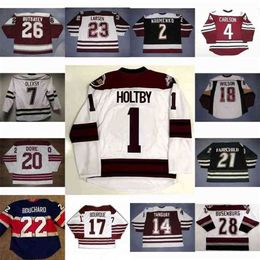 C2604 Thr Hershey Bears 1 Brayden Holtby 2 Nick Naumenko 20 Andre Dore 18 Kyle Wilson Steve Oleksy 20 Andre Dore Bourque John Carlson Hockey Jersey