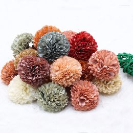 Decorative Flowers 5PCS 4cm Hydrangea Artificial Head For Wedding Party Home Decoration Christmas Year Gift Accessories Silk Flower