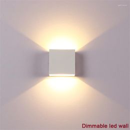 Wall Lamps HKOSM 6W Square Dimmable LED Lamp Lampada Aluminium Light Bedroom Modern Cob With Driver