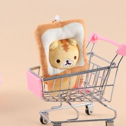 Plush Keychains Japanese Bread Cat Toast Doll Small Pendant Yellow Tiger Bag Hanging Ornaments Keychain 230603