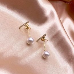 Dangle Earrings Hypoallergenic Women Tahitian Pearl Gemstone Jewellery 14K Yellow Gold Bizuteria Wedding Drop Earring Orecchini Gift Girl