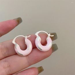 Hoop Earrings Fashion Designers Pink U Shaped 2023 Simple Jewellery For Female