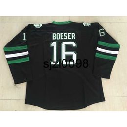 Sj98 Youth Kids North Dakota Hockey Jersey 2 STECHER 9 CAGGIULA 16 Brock Boeser 33 Cam Johnson 100% Stitched Fighting Sioux DAKOTA Hockey Jerseys