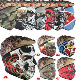 Multifunción Neopreno Full Skull Face Mask Fiesta de disfraces de Halloween máscara facial Moto Bike Ski Snowboard Sports Balaclava6838241