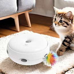 Toys Interactive Electric Cat Toy Automatic Rotating Mouse Teaser Smart Spinning Turntable Game for Feline Fun & Exercise Engaging