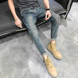 Men's Jeans Spring Summer Cargo Men Streetwear Denim Jogger Pants Baggy Harem Male Designer Elastic Straight Trousers H72