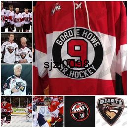 Sj98 WHL Mr. Hockey honoured with Vancouver Giants jersey 50th anniversary to retire #9 jersey in honour of Gordie Howe Stitched High Quality
