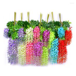 Decorative Flowers 1 Pc Wedding Decor Artificial Silk Wisteria Flower Vines Hanging Rattan Bride Garland For Home Garden El