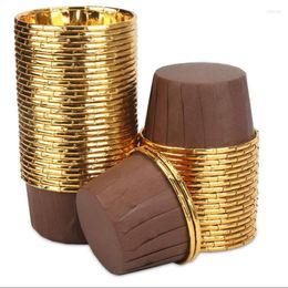 Baking Moulds 500Pcs Aluminium Foil Cupcake Cups Disposable Muffin Liners Gold Brown