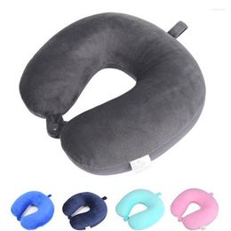 Pillow U-Shape Travel Aeroplane Car Pillows Ring Folding Press Type Bed Neck Cushion For Outdoor Aircraft 2