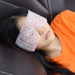 Eye Massager Natural Stone Jade Eye Mask Real Rose quartz Amethyst Blindfold Therapy Germanium Sleep Shade Cool Relax Health Care Beauty Tool 230603