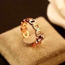 Band Rings 2020 New 18k Gold Plated Fashion Trend Temperament Female Alphabet Party Wild Holiday Gift Jewellery Ring