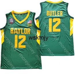 Wsk 2021 Final Four 4 Baylor Basketball Jersey NCAA College Green 12 Jared Butler Drop Shipping Size S-3XL