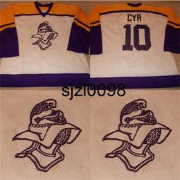 Sj98 TG- Knights Game WornUsed High School Minnesota Hockey Jersey 100% Stitched Embroidery s Hockey Jerseys