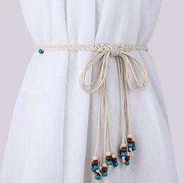 Belts Retro Handwoven Braided Waist For Women Fine Knot Rope Ethnic Waistband Corset Chain Accessories Luxury Designer