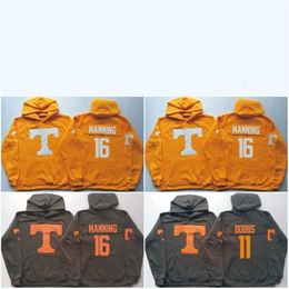 C2604 MitNess Men Tennessee Volunteers Jersey 16 Peyton Manning 11 Joshua Dobbs Hockey Jerseys Hoodies Sweatshirts High Quality