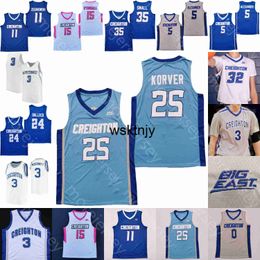 Wsk 2023 Creighton Basketball Jersey NCAA College Ryan Kalkbrenner Trey Alexander Baylor Scheierman Ryan Nembhard Kaluma McDermott Korver King Zegarowski